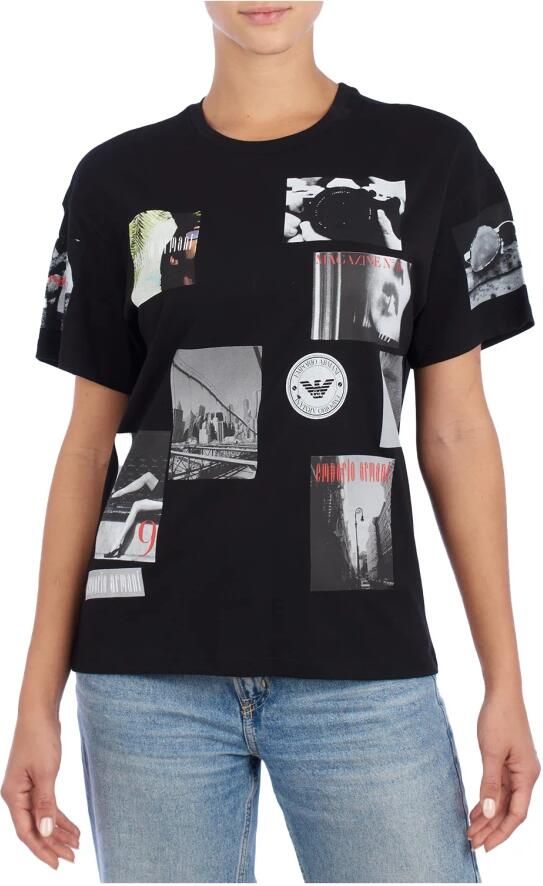 Emporio Armani Moderne Grafische Print Korte Mouw T-shirt Black Dames - Foto 4