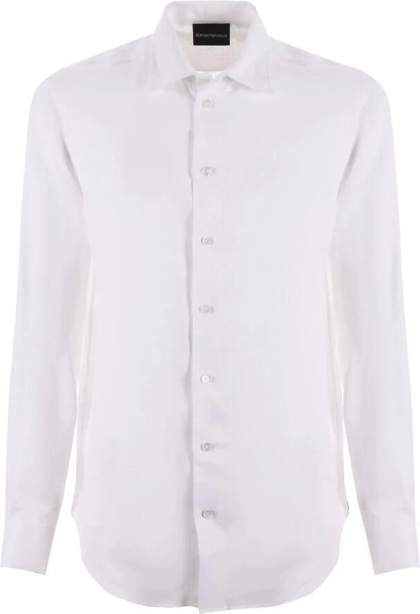 Emporio Armani Overhemd met knoopsluiting en lange mouwen White Heren