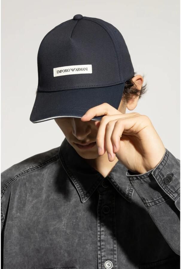 Emporio Armani Canvas Baseballpet met Patch Blue Heren - Foto 3