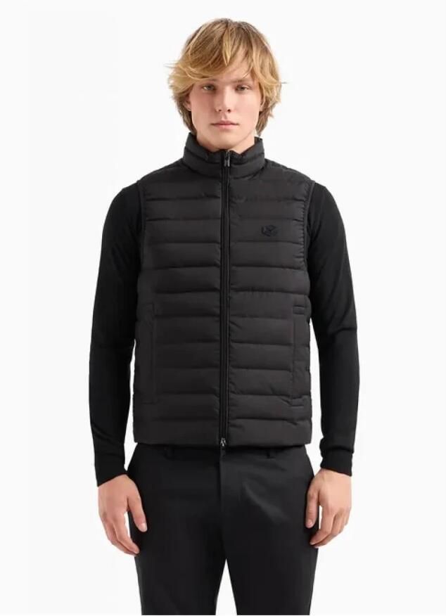 Emporio Armani Gewatteerd Mouwloos Vest Elegante Sportieve Stijl Black Heren - Foto 2