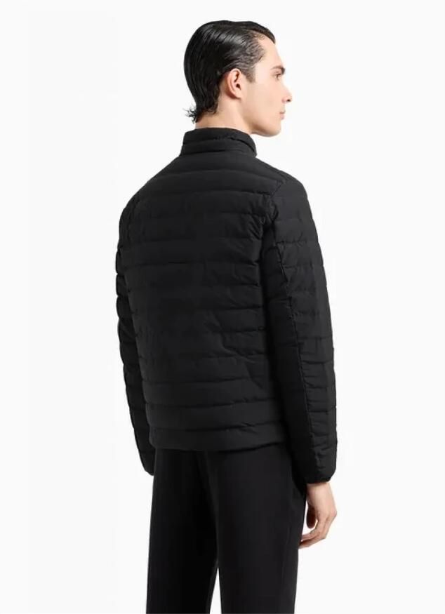 Emporio Armani Paddedylon Hoge Kraag Zwarte Puffer Jas Black Heren - Foto 3