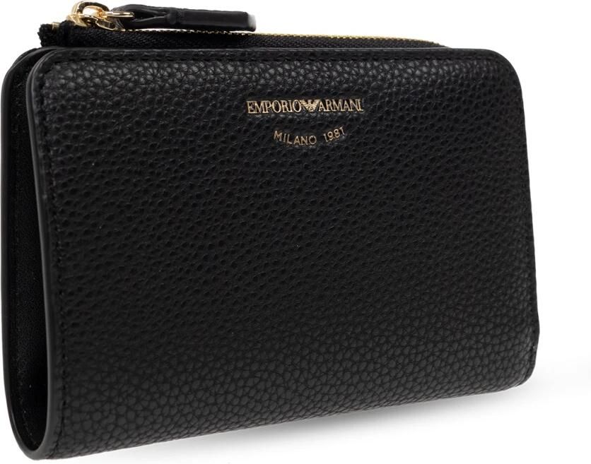 Emporio Armani Zwarte Kleine Portemonnee met Kaartsleuven en Muntvakje Zwart Dames - Foto 3