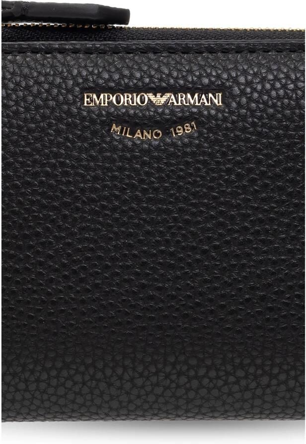Emporio Armani Zwarte Kleine Portemonnee met Kaartsleuven en Muntvakje Zwart Dames - Foto 2
