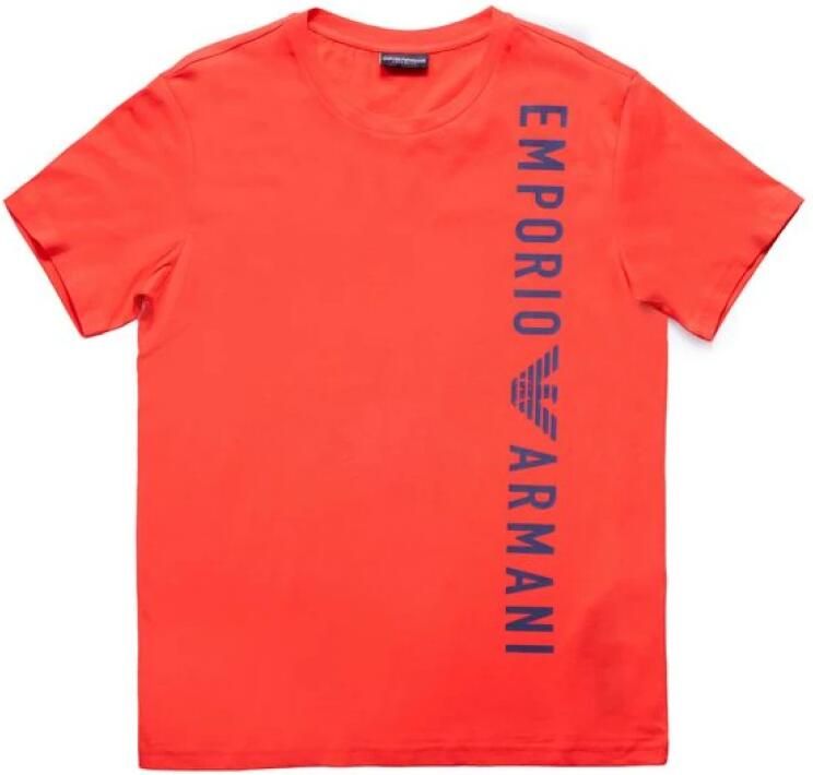Emporio Armani Rode Katoenen Heren T-shirt Lente Zomer Collectie Red Heren - Foto 4