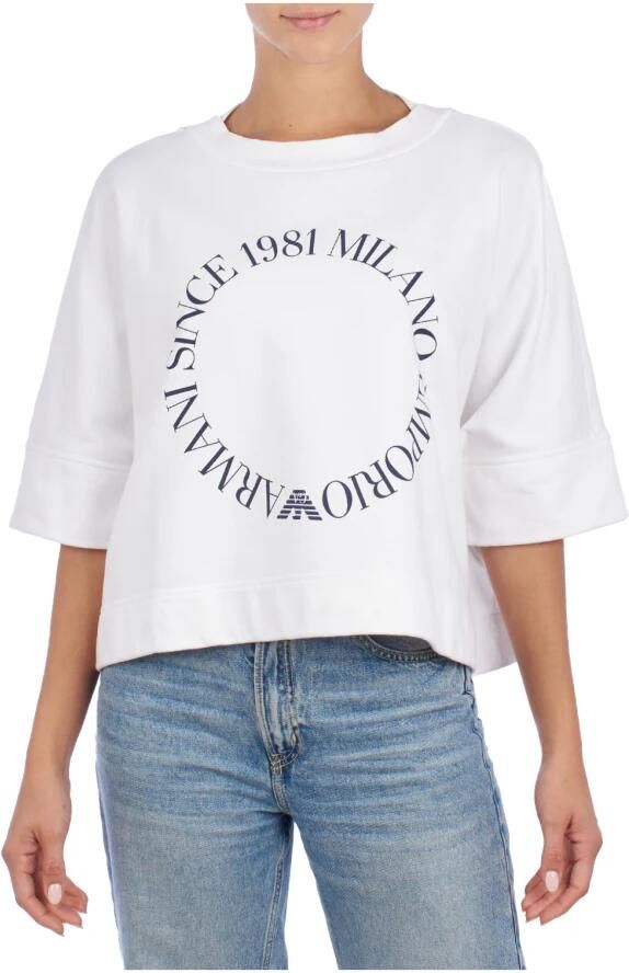 Emporio Armani Ronde hals Casual Sweatshirt White Dames - Foto 4
