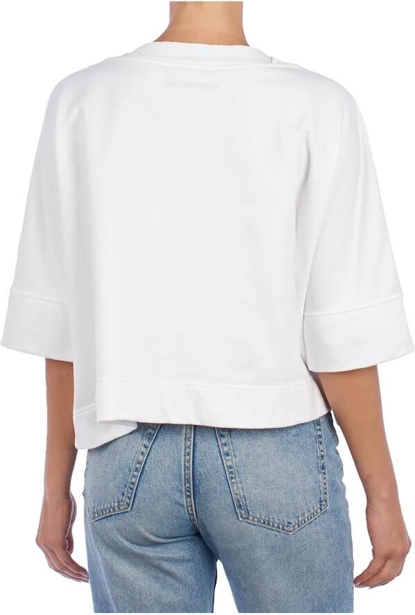 Emporio Armani Ronde hals Casual Sweatshirt White Dames - Foto 3