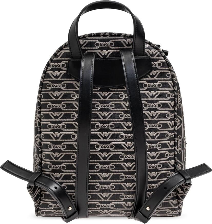 Emporio Armani Stijlvolle Rugzak van Synthetisch Leer met Logo Black Dames