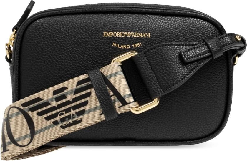 Emporio Armani Zwarte Mini Tas met Verstelbare Band en Logo Lettering Black Dames - Foto 13