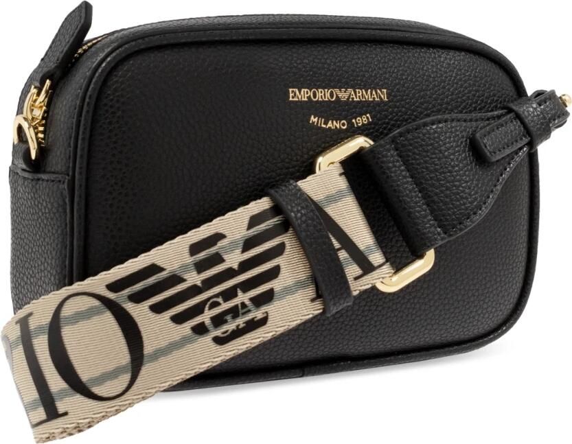 Emporio Armani Zwarte Mini Tas met Verstelbare Band en Logo Lettering Black Dames - Foto 9