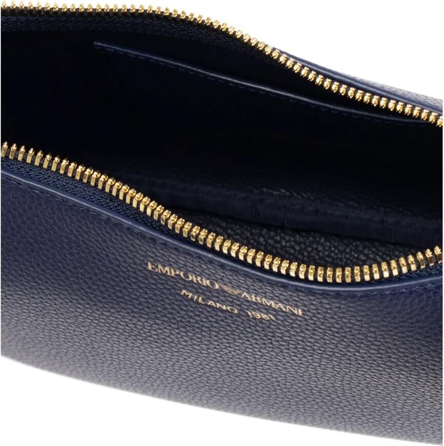 Emporio Armani Blauwe Baguette met Verstelbare Band en Logo Belettering Blue Dames