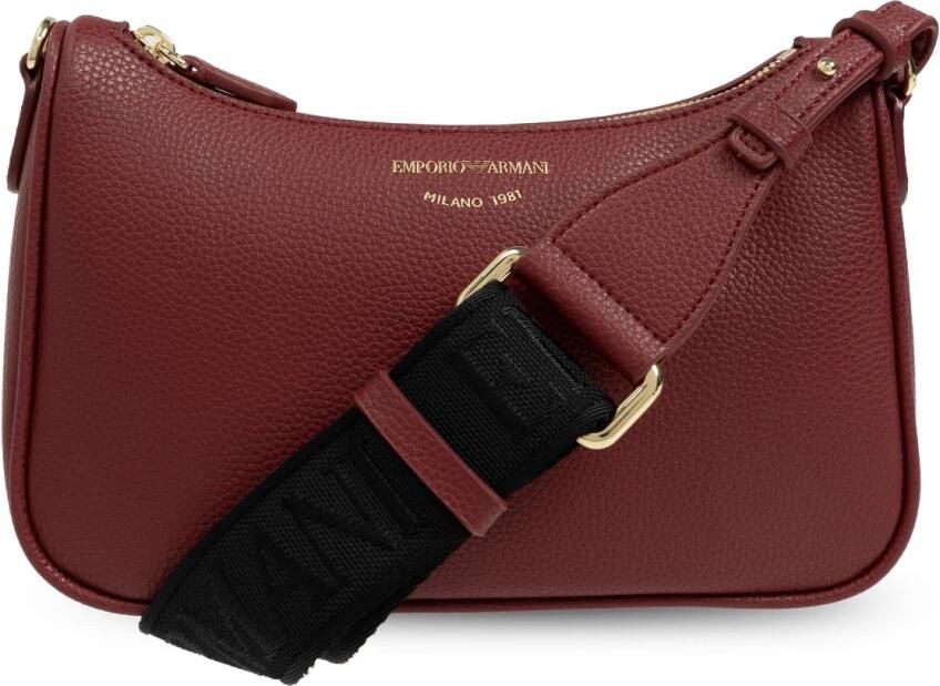 Emporio Armani Mini Baguette Bordeaux met Zwart Logo Red Dames - Foto 6