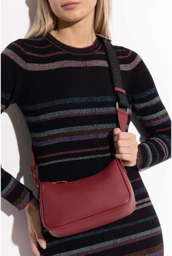 Emporio Armani Mini Baguette Bordeaux met Zwart Logo Red Dames - Foto 4