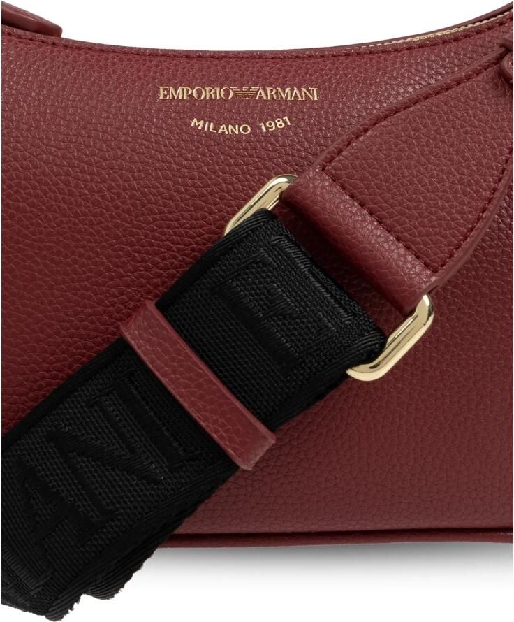 Emporio Armani Mini Baguette Bordeaux met Zwart Logo Red Dames