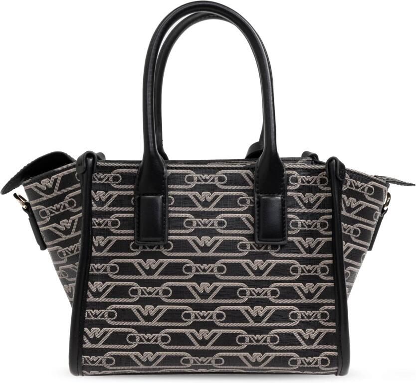 Emporio Armani Zwarte Monogram Logo Winkel Tas met Verstelbare Band Black Dames - Foto 4