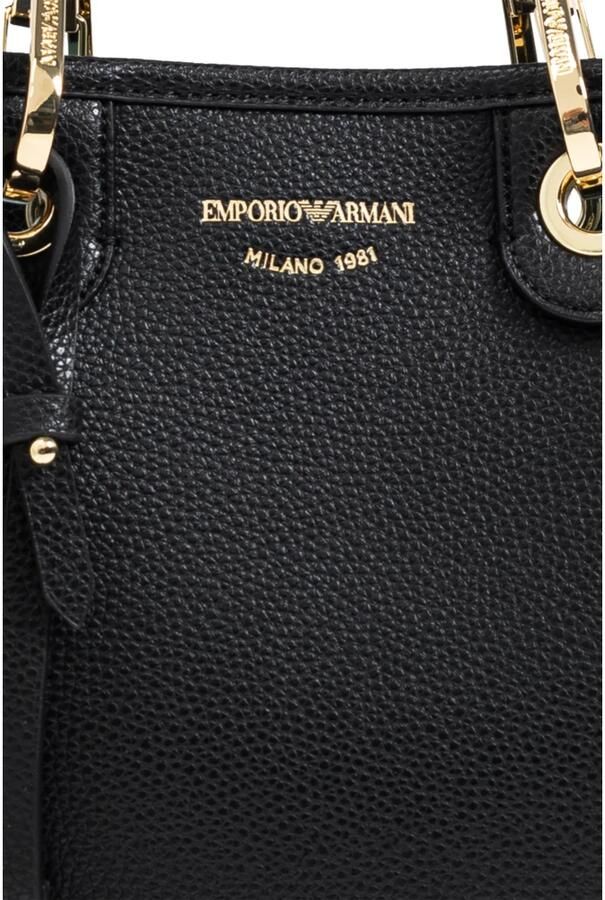 Emporio Armani Zwarte Shoppingtas met Verstelbare Band en Afneembaar Logo Overal Black Dames - Foto 2
