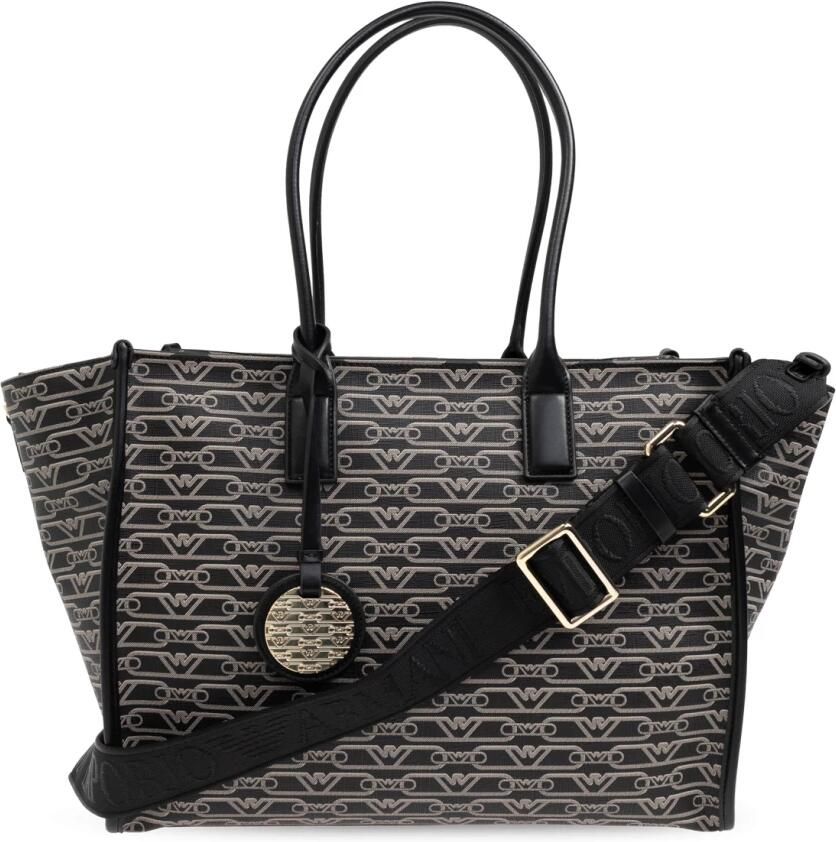 Emporio Armani Schoudertas met Jacquard-logo patroon Black Dames - Foto 6