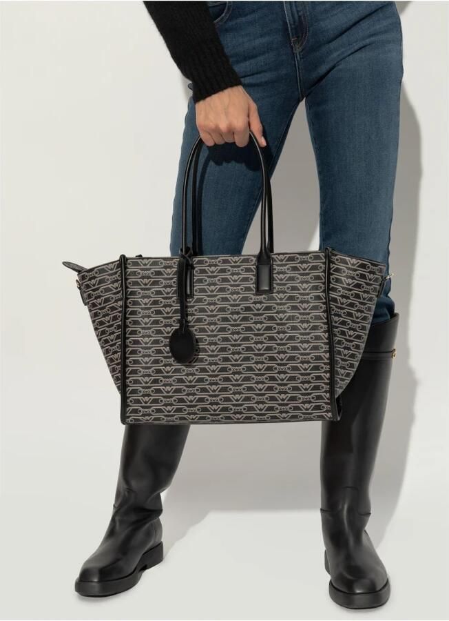 Emporio Armani Schoudertas met Jacquard-logo patroon Black Dames - Foto 3