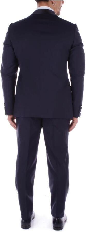 Emporio Armani Single Breasted Suits Blue Heren