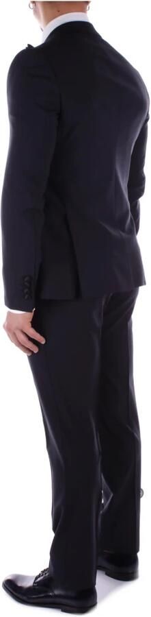 Emporio Armani Blauwe Wol Satijnen Afwerking Jurk Blue Heren - Foto 3