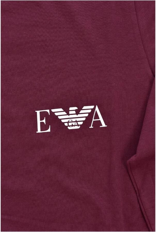 Emporio Armani Slim Fit Longsleeve Logo Print T-Shirt Red Heren