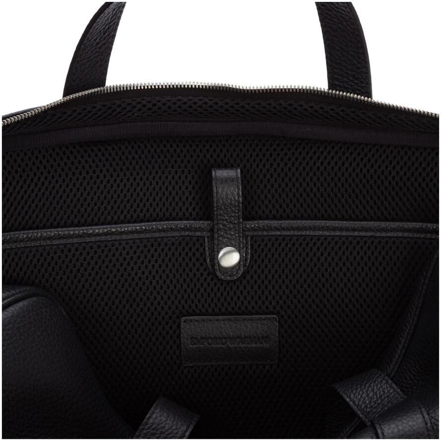 Emporio Armani Laptoptas met structuurmotief model 'Briefcase Clean Logo'