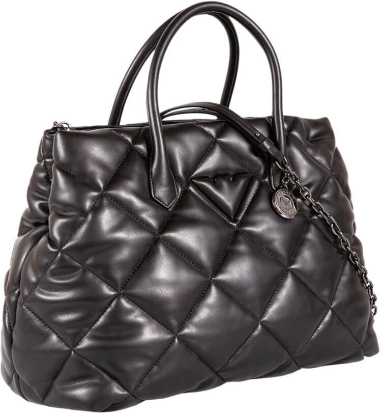 Emporio Armani Zwarte Gewatteerde Handtas met Adelaarslogo Black Dames - Foto 4
