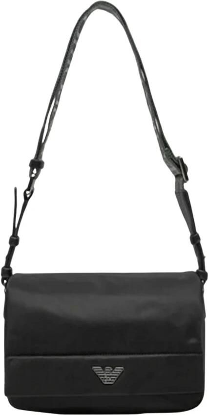 Emporio Armani Zwarte Nylon Schoudertas met Metalen Logo Black Dames - Foto 9