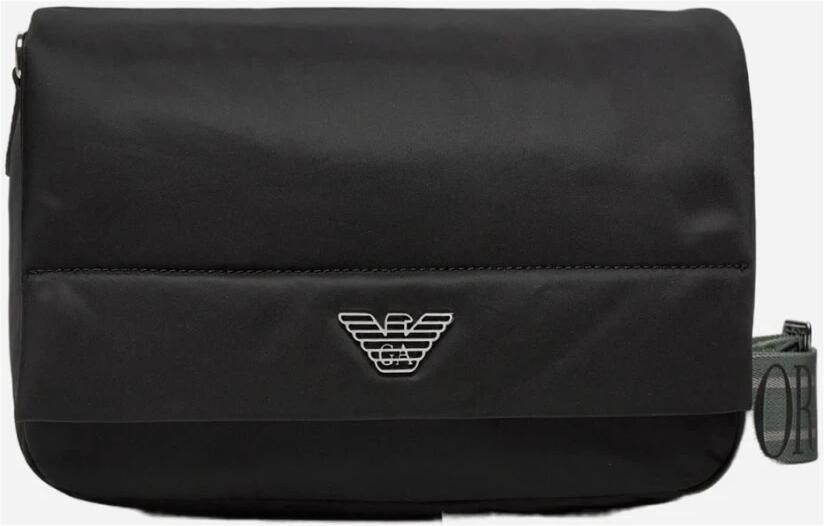 Emporio Armani Zwarte Nylon Schoudertas met Metalen Logo Black Dames - Foto 7