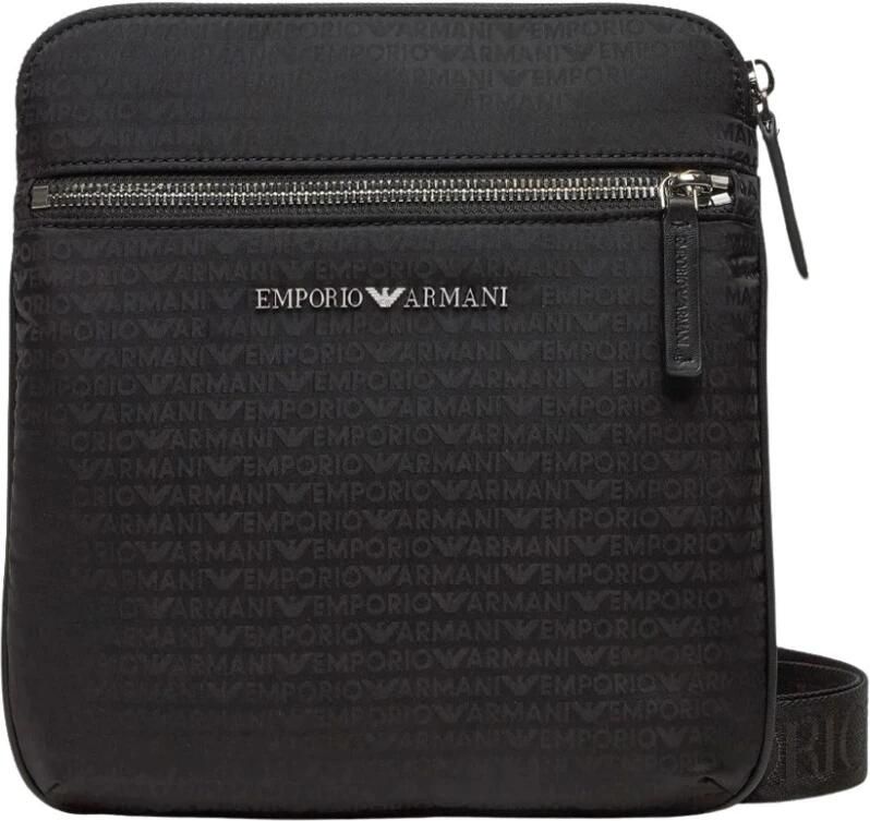 Emporio Armani Logo Crossbody Tas met Verstelbare Band Black Heren - Foto 4