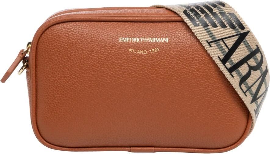 Emporio Armani Mini tas met verstelbare band en logo belettering Brown Dames - Foto 5