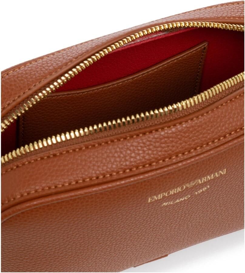 Emporio Armani Mini tas met verstelbare band en logo belettering Brown Dames