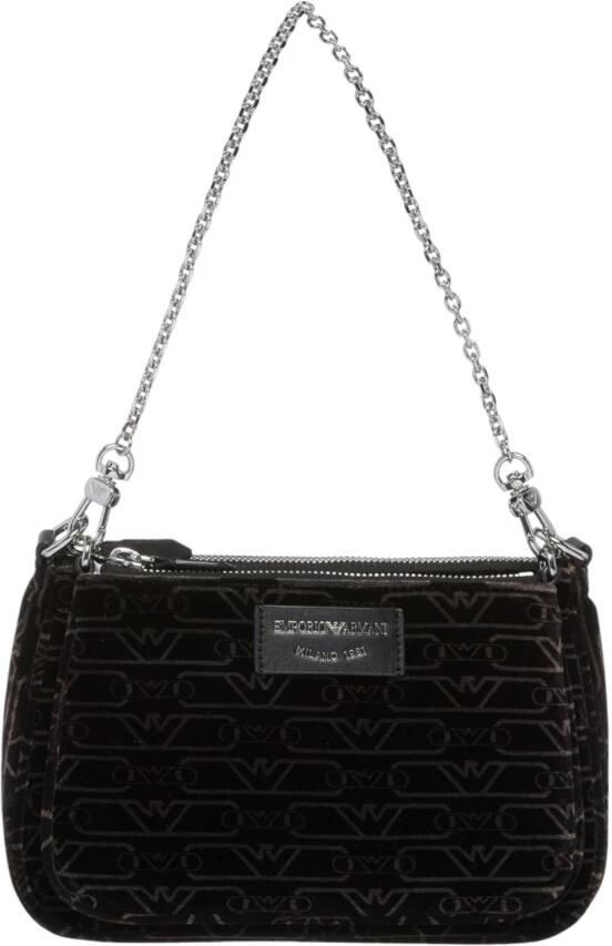 Emporio Armani Crossbody bags SCHWARZE MONOGRAM UMHÄNGETASCHE MIT in zwart