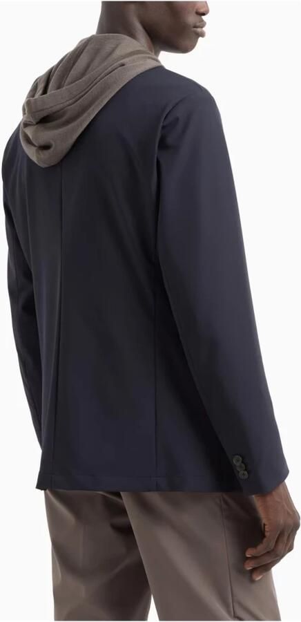 Emporio Armani Stijlvolle Nylonjassen met Reverskraag Blue Heren - Foto 2