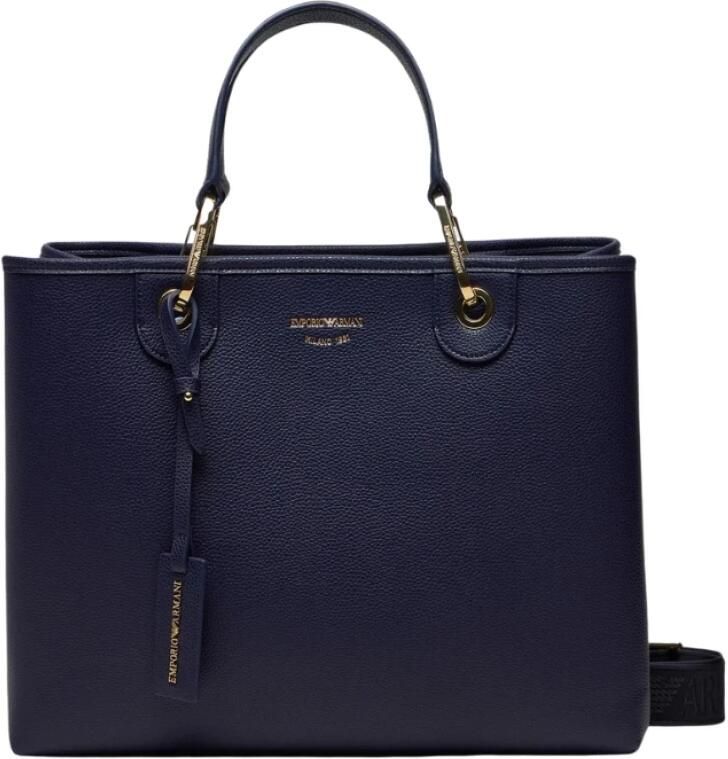 Emporio Armani Verstelbare Tote Tas met Magneetsluiting Blue Dames