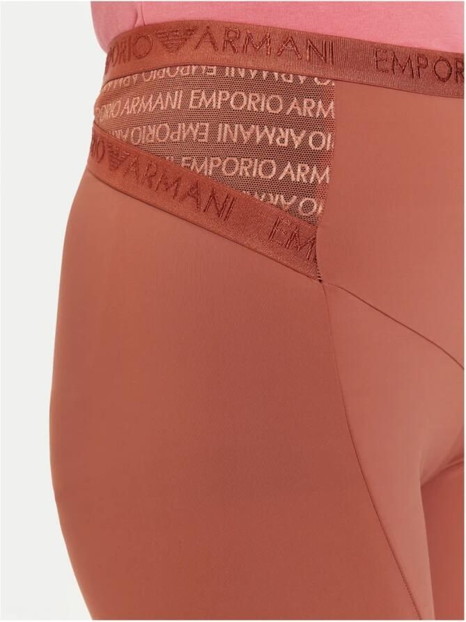 Emporio Armani Stretch Leggings Gedrukt Logo Brown Dames