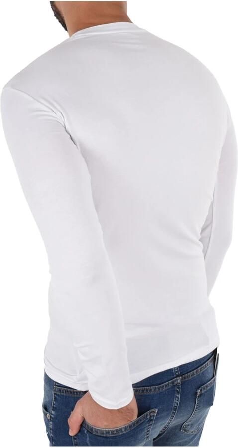 Emporio Armani Stretch Logo Geborduurd T-shirt Wit White Heren - Foto 3