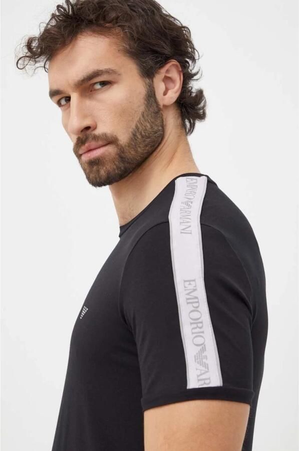 Emporio Armani Stretch Logo TShirt Zwart Black Heren