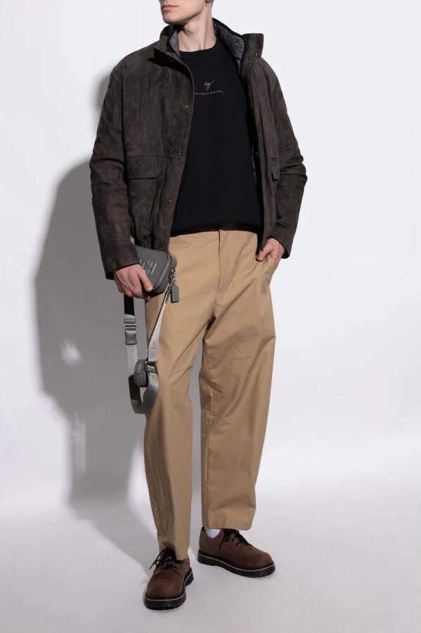 Emporio Armani Gewatteerde Suède Jas met Afneembare Jas Brown Heren - Foto 3