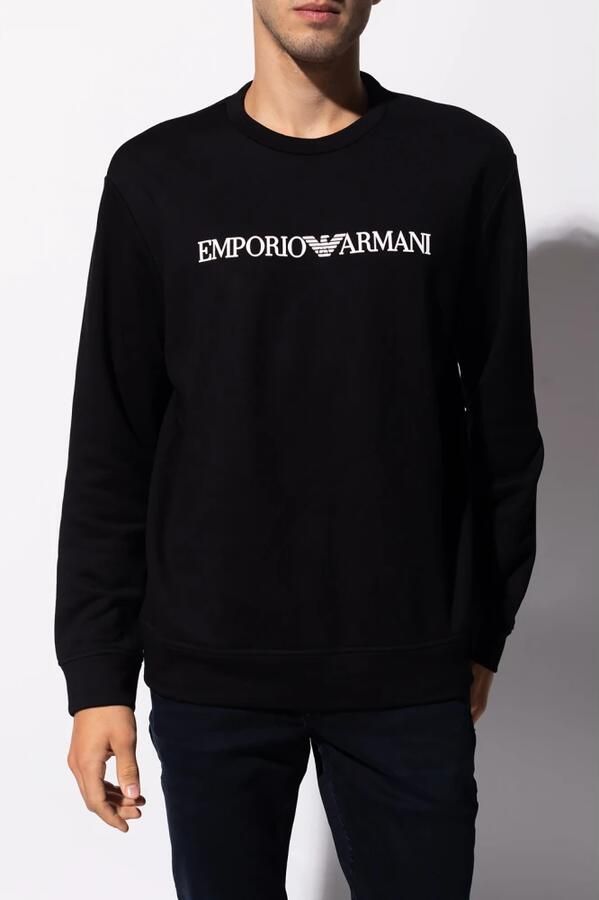Emporio Armani Logo Sweatshirt Ronde Hals Contrast Brand Black Heren - Foto 6