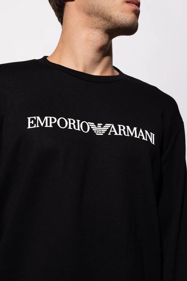 Emporio Armani Logo Sweatshirt Ronde Hals Contrast Brand Black Heren - Foto 7