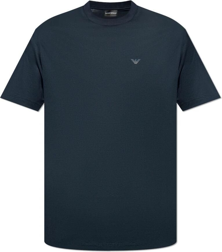 Emporio Armani Logo Patch Jersey T-shirts en Polos Blue Heren - Foto 5