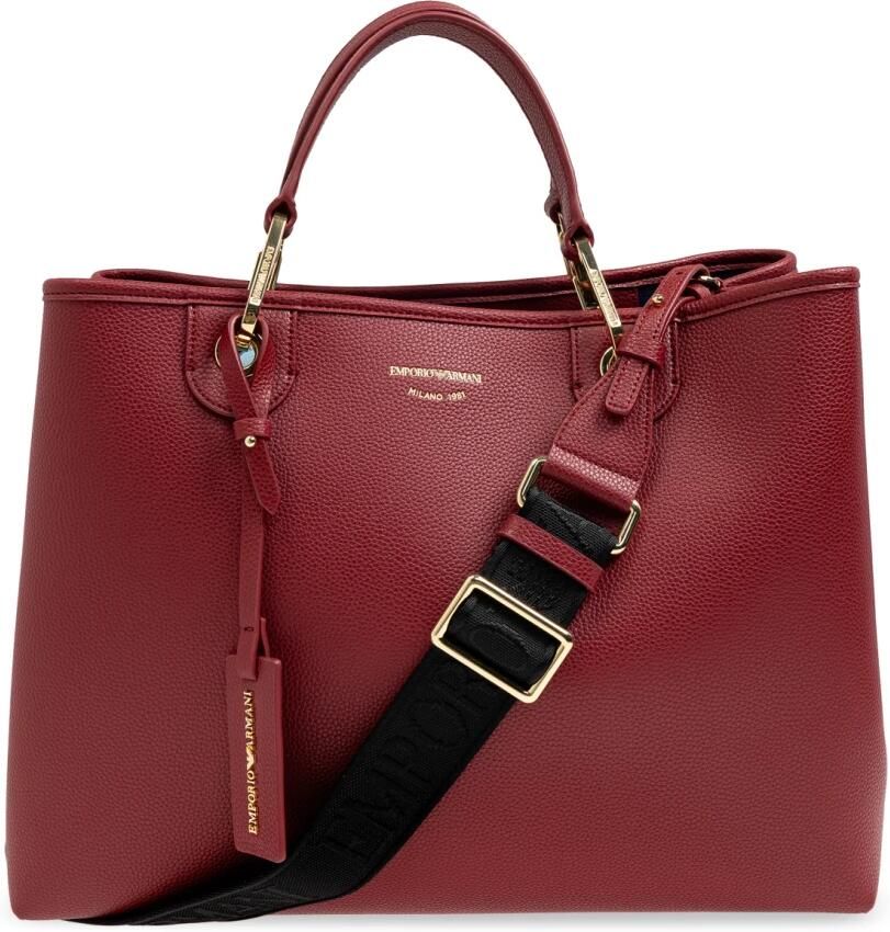 Emporio Armani Bloedrode vegan lederen handtas met hertenprint Red Dames - Foto 9