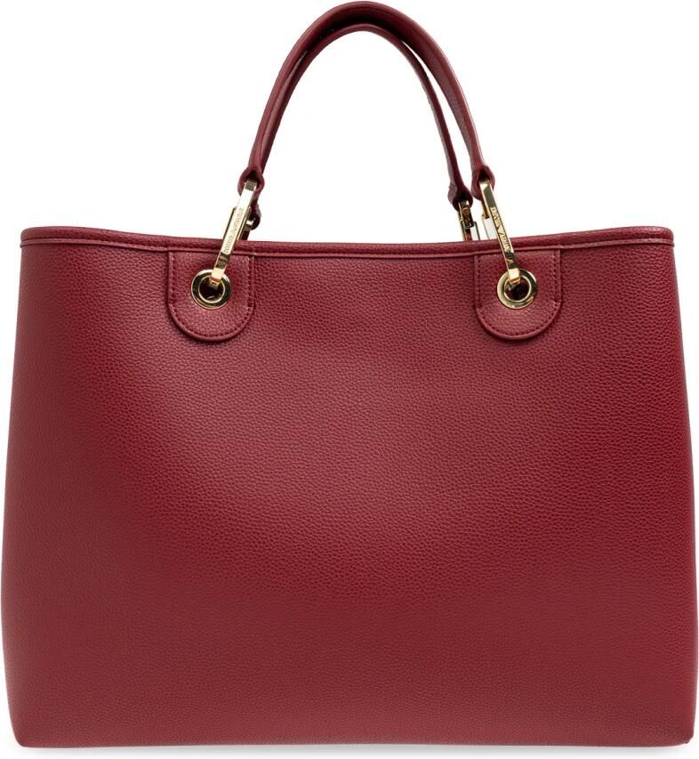 Emporio Armani Bloedrode vegan lederen handtas met hertenprint Red Dames - Foto 3