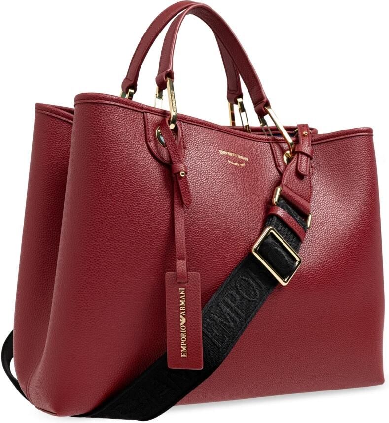Emporio Armani Bloedrode vegan lederen handtas met hertenprint Red Dames - Foto 2