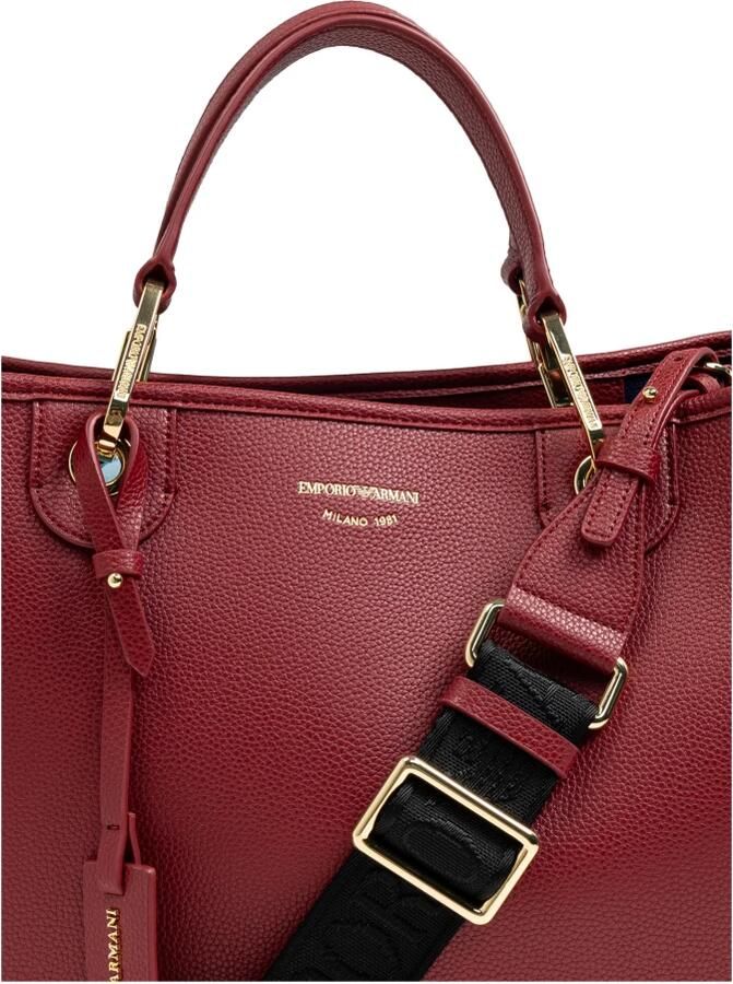 Emporio Armani Bloedrode vegan lederen handtas met hertenprint Red Dames - Foto 5