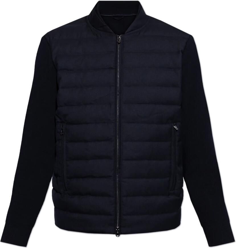 Emporio Armani Gewatteerde Blauwe Jassen Gebreide Constructie Blue Heren - Foto 5