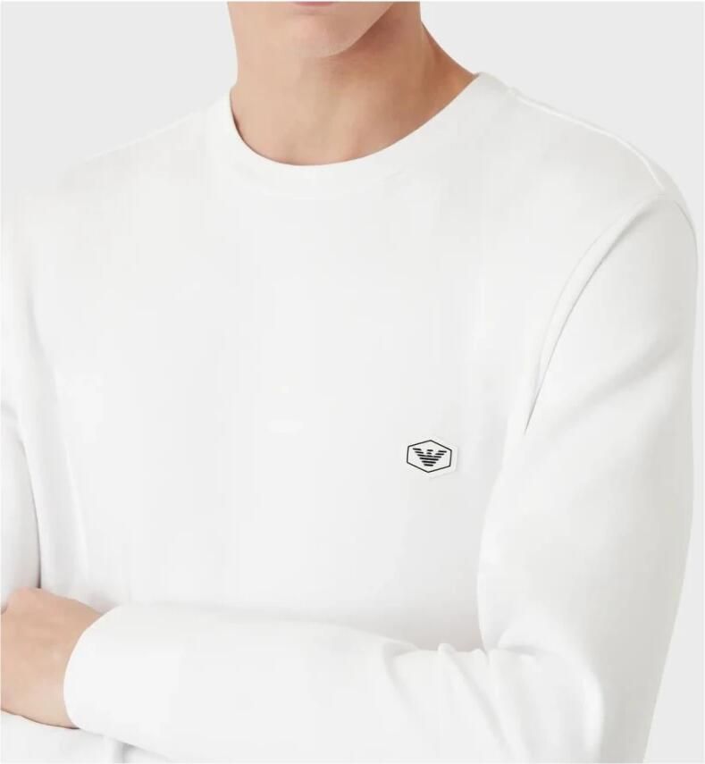 Emporio Armani Witte Sweater Stijlvol Logo Comfortabel Luxe White Heren