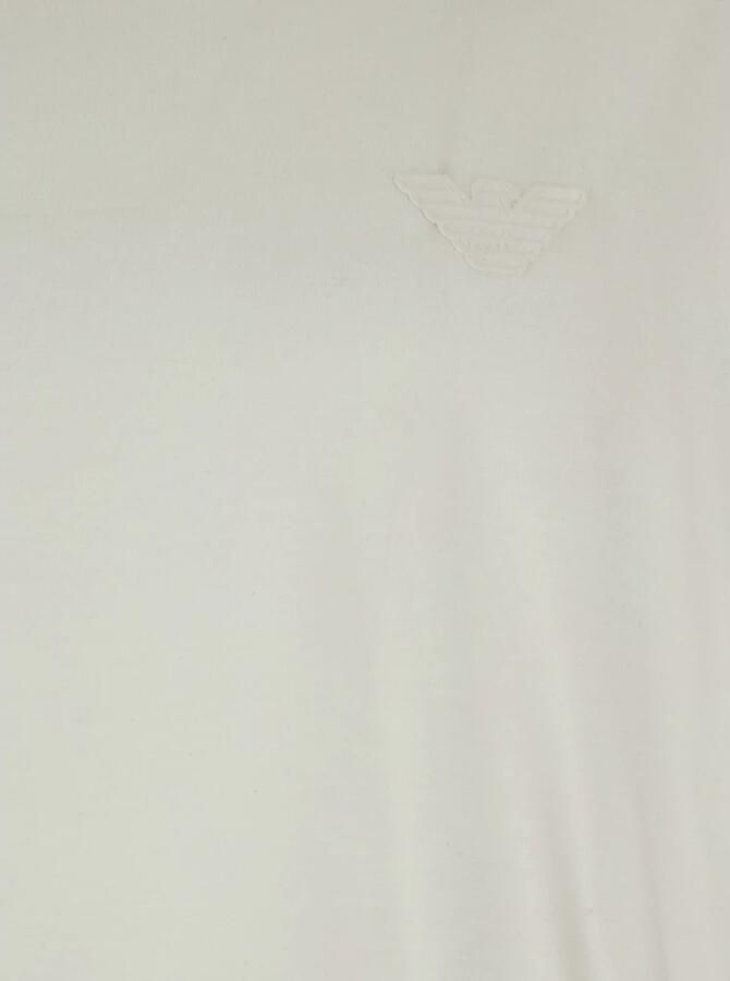 Emporio Armani Witte Crewneck T-shirt met Logo Borduurwerk White Heren