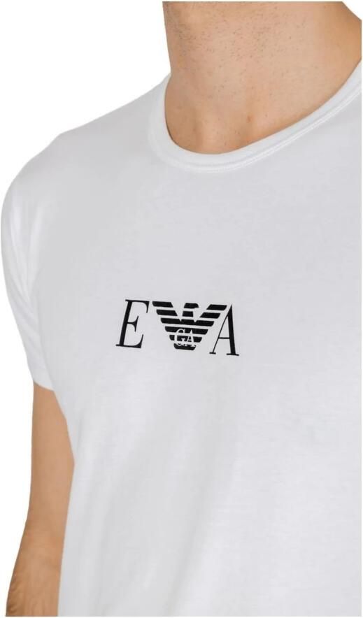 Emporio Armani Heren Katoenen T-shirt Herfst Winter Collectie White Heren