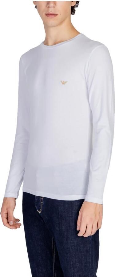 Emporio Armani Stretch Logo Geborduurd T-shirt Wit White Heren - Foto 6